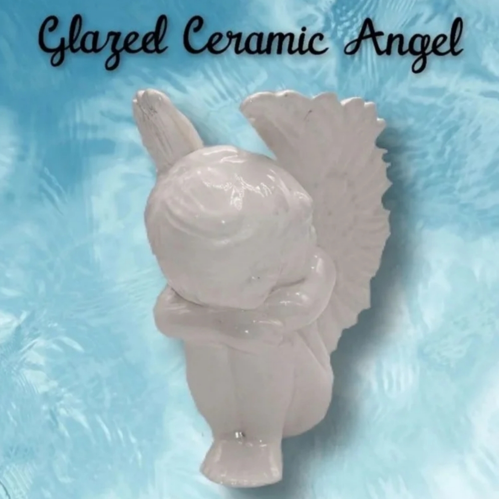 Glazed Ceramic Angel Christmas Decor
